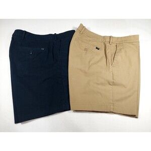 Lot 2 Abercrombie & Fitch Mens  Stretch Shorts Size 33 Navy & Khaki Chino